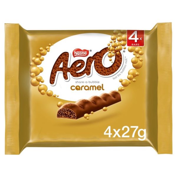 Aero Bubbly Caramel Chocolate Bar Multipack 4 x 27g