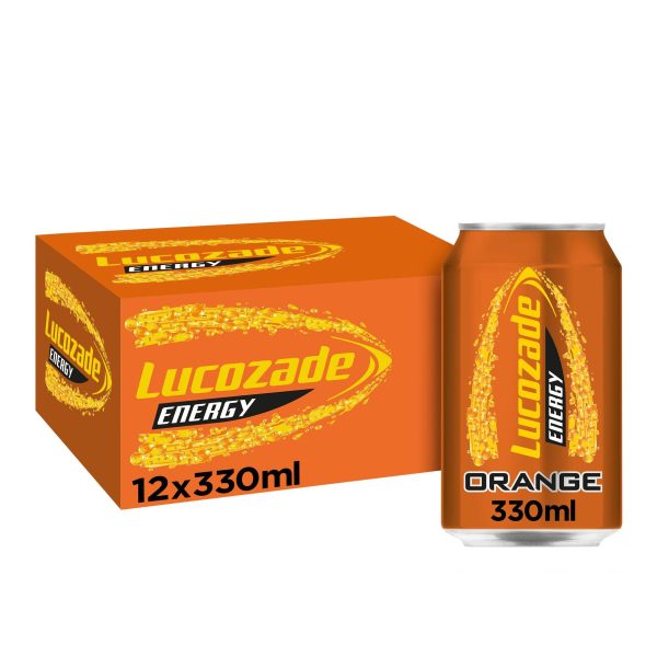 Lucozade Energy Drink Orange Cans 12x330ml