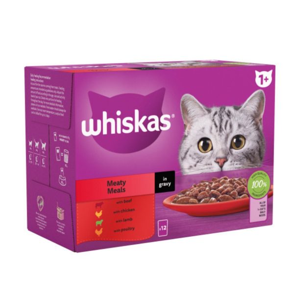 Whiskas Pouch 1+ Meat Selection In Gravy 12x100g