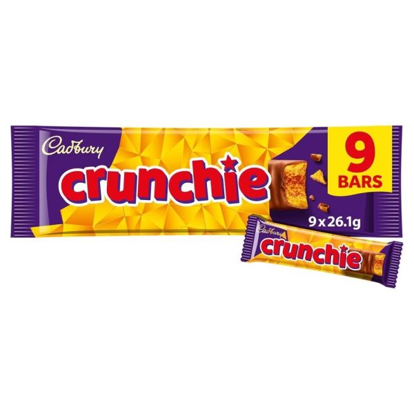 Cadbury Crunchie Chocolate Bar 9 Pack Multipack 234.9g