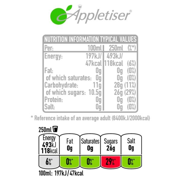 Appletiser 100% Apple Juice Lightly Sparkling 6 x 250ml