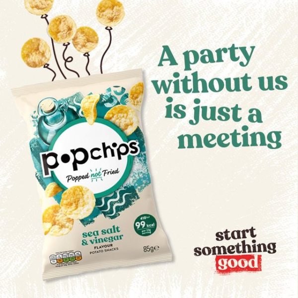 Popchips Sea Salt Vinegar Sharing Crisps 85g