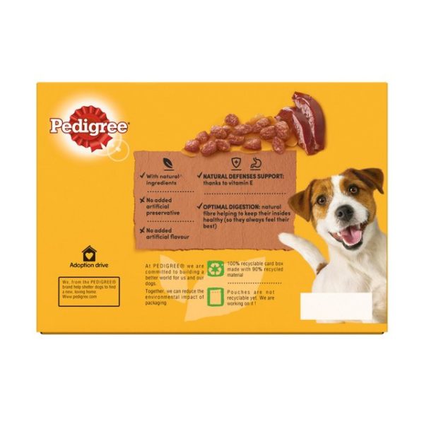 Pedigree Wet Dog Food Pouches with Beef, Liver and Vegetables in Gravy 12 x 100g