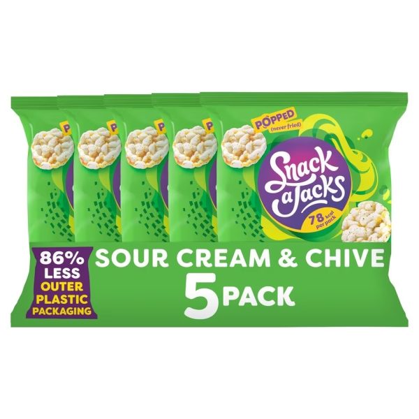 Snack a Jacks Sour Cream Chive Rice Cakes Multipack Snacks 5x19g