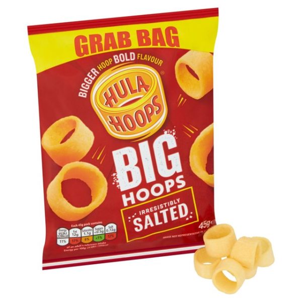 Hula Hoops Big Hoops Salted Grab Bag Crisps 45g