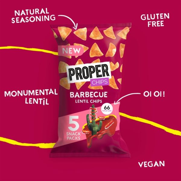 Properchips Bbq Lentil Chips 5 X 14g