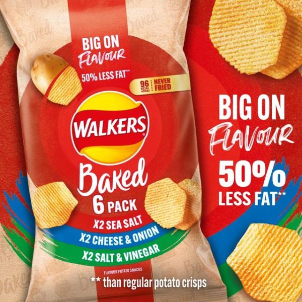 Walkers Baked Variety Multipack Snacks Crisps 6 x 22g