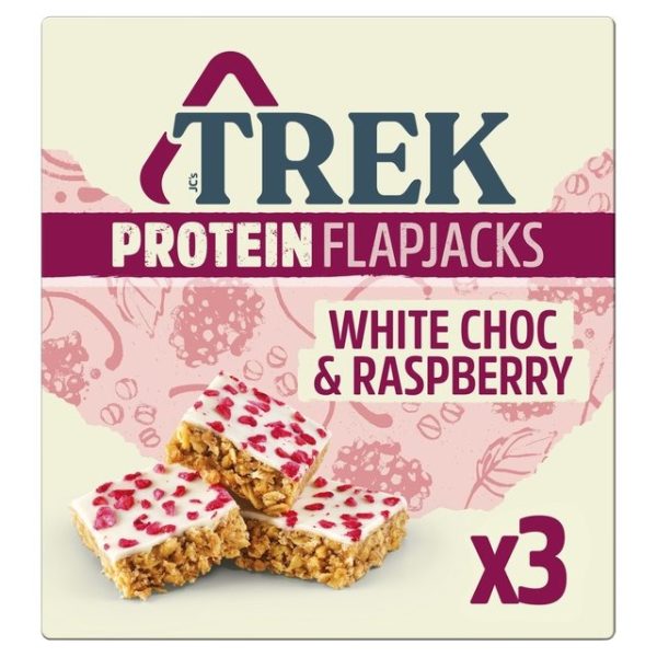 Trek Protein Flapjacks White Choc & Raspberry 3 X 50g