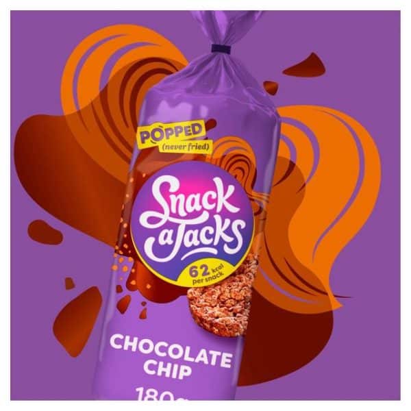 Snack a Jacks Chocolate Chip Sharing Rice Cakes Crisps 180g