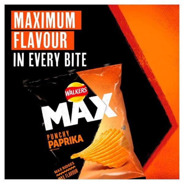 Walkers Max Punchy Paprika Multipack Crisps 6 x 27g