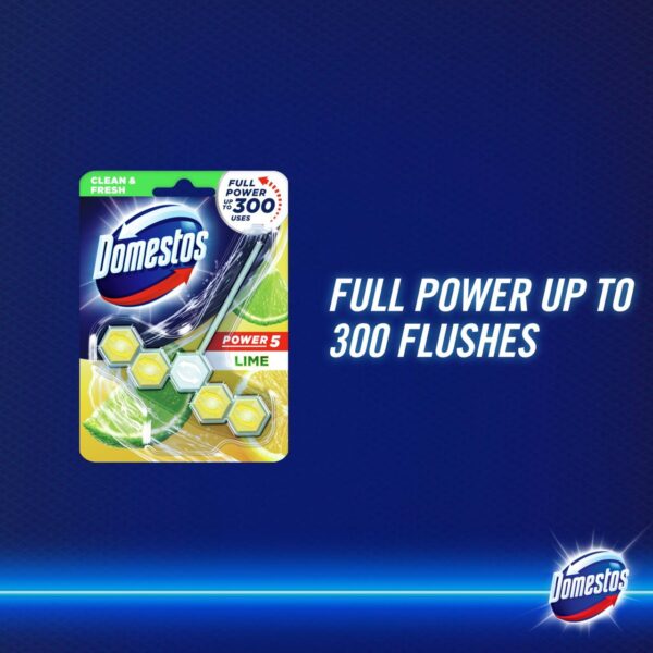 Domestos Power 5 Lime Toilet Rim Block 1 Piece