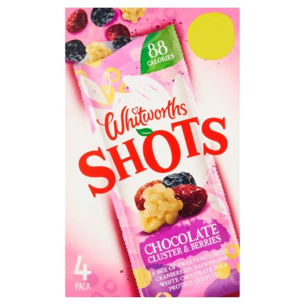 Whitworths Shots Chocolate Cluster & Berries 4 x 25g