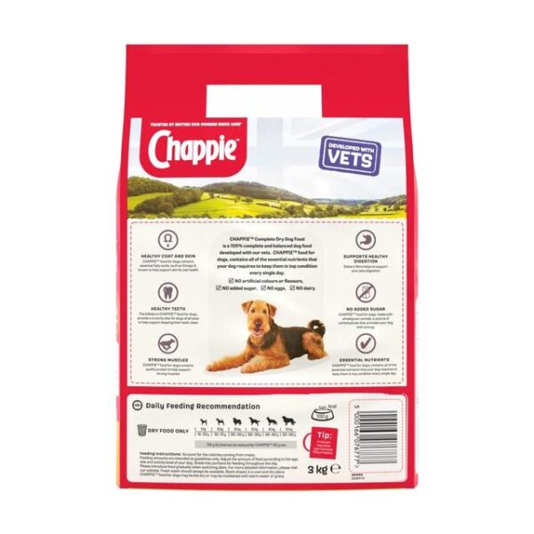 Chappie Complete Adult Dry Dog Food Chicken & Wholegrain Cereal 3kg