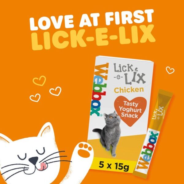 Webbox Cats Delight Lick-E-Lix with Chicken Tasty Yoghurty Treat Sachets 5 x 15g