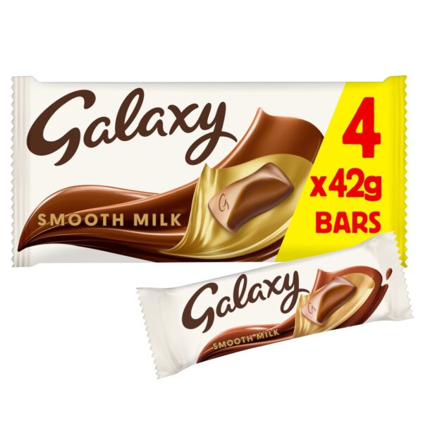 Galaxy Smooth Milk Chocolate Snack Bars Multipack Vegetarian 4 x 42g