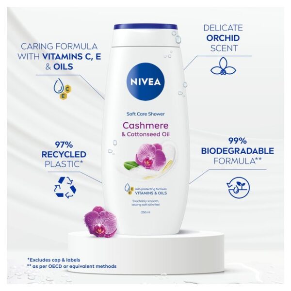 NIVEA Cashmere & Cotton Seed Oil Shower Gel 250ml