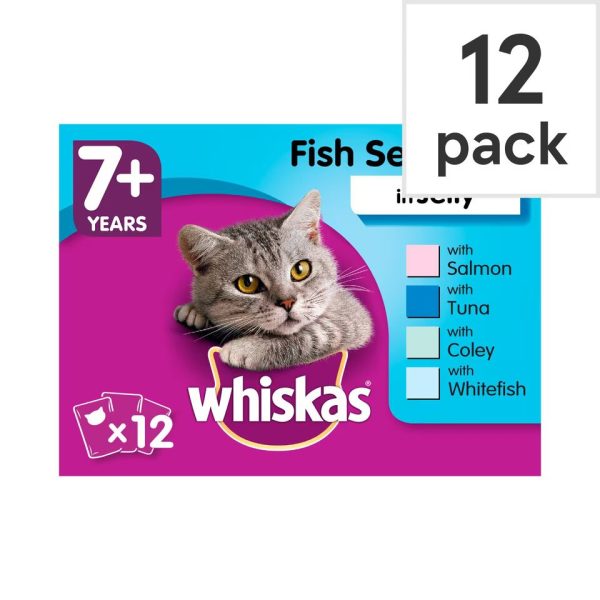 Whiskas 7+ Fish Jelly Pouch Senior Cat Food 12X100g