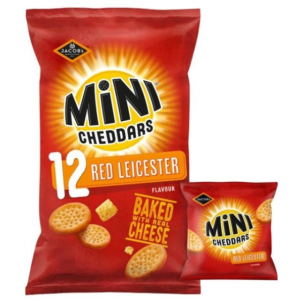 Jacob's Mini Cheddars Red Leicester Baked Snacks 12 x 23g