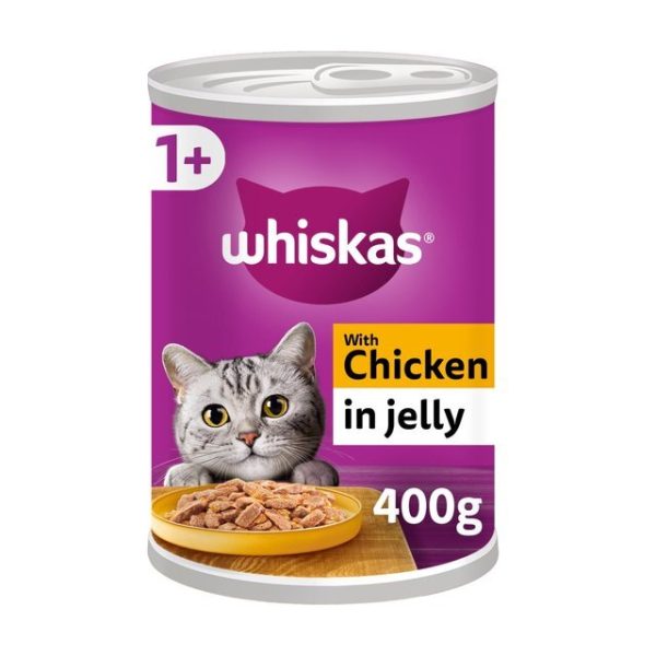 Whiskas Adult Wet Cat Food Chicken in Jelly Tin 400g