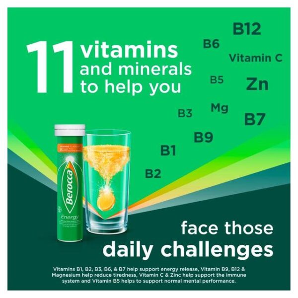 Berocca Orange Effervescent Energy Vitamin Tablets 45 per pack