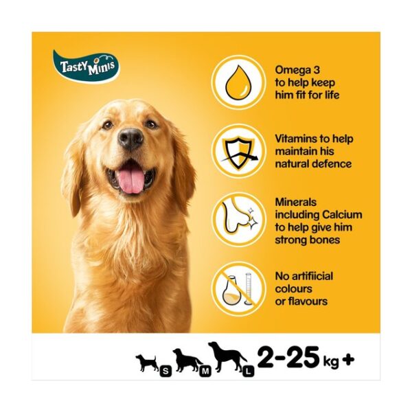 Pedigree Tasty Minis Adult Dog Treats Beef Poultry Chewy Slices 155g