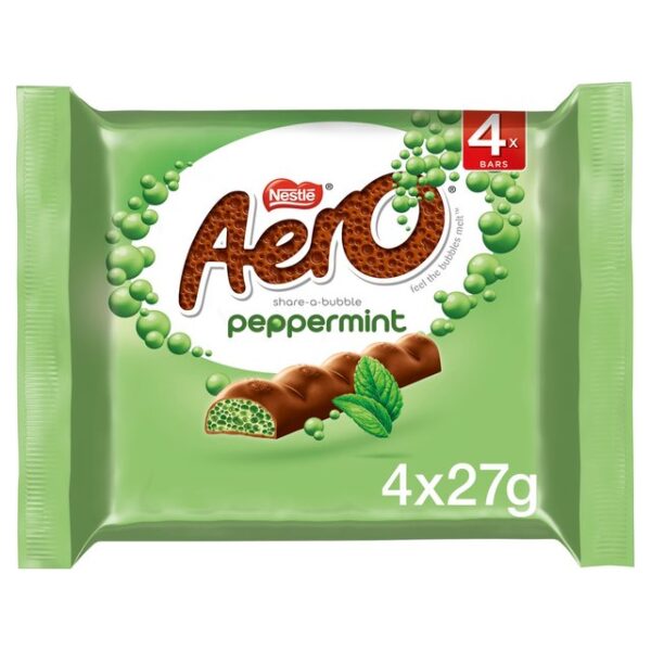 Aero Peppermint Mint Chocolate Multipack 4 Pack 4 x 27g