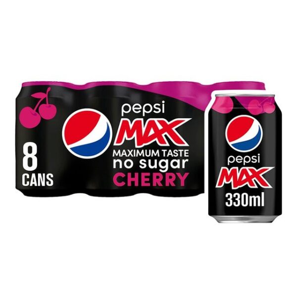 Pepsi Max No Sugar Cherry 8 x 330ml