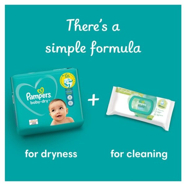 Pampers Baby-Dry Size 3, 50 Nappies, 6kg-10kg, Essential Pack 50 per pack