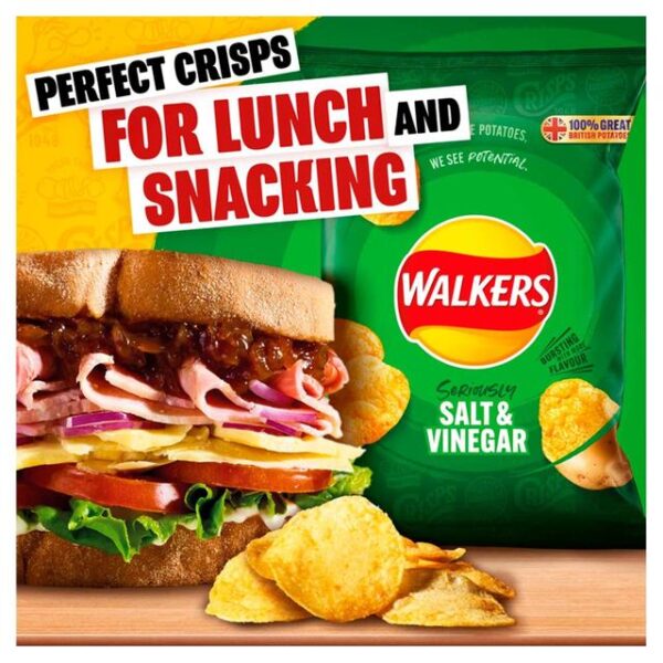 Walkers Salt & Vinegar Multipack Crisps 6 x 25g