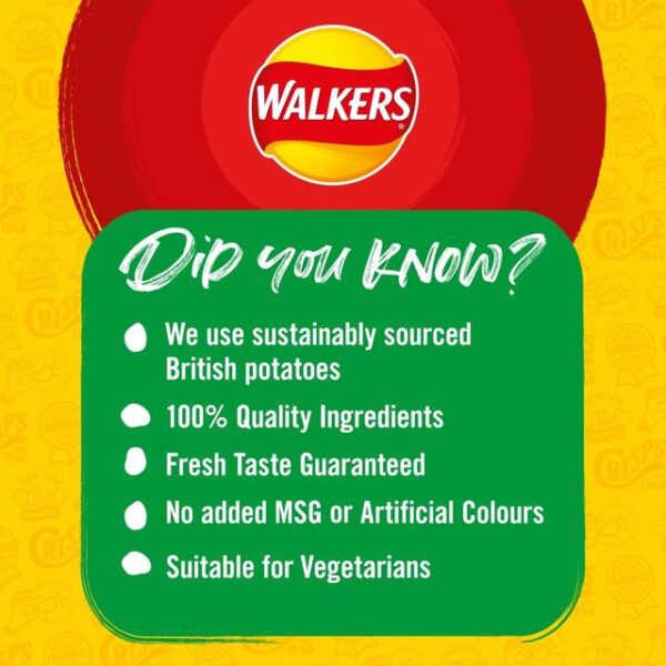 Walkers Salt & Vinegar Multipack Crisps 6 x 25g