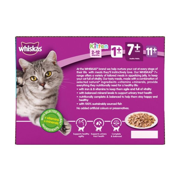 Whiskas 7+ Fish Jelly Pouch Senior Cat Food 12X100g