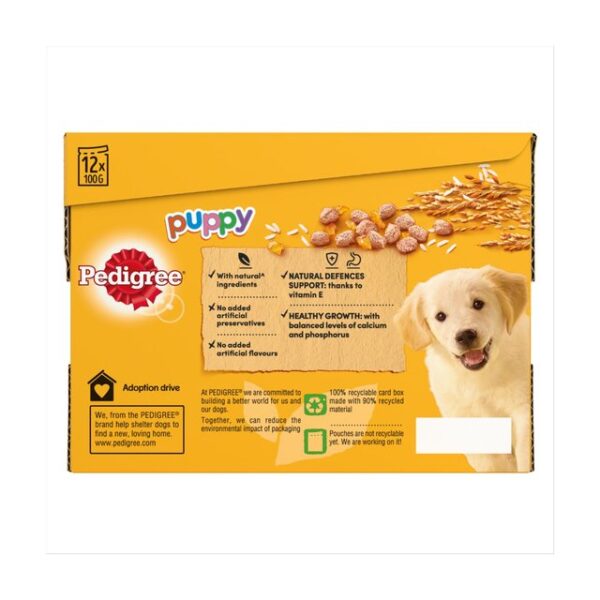 Pedigree Puppy Wet Dog Food Pouches Mixed in Jelly 12 x 100g