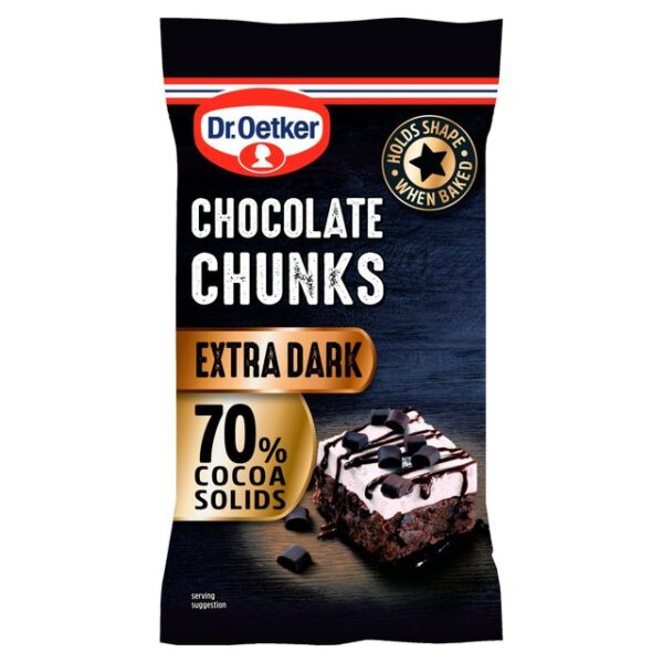 Dr Oetker Extra Dark Chocolate Chunks 100g