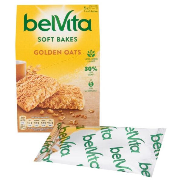 BelVita Breakfast Biscuits Soft Bakes Golden Grain 5 Pack 5 x 50g