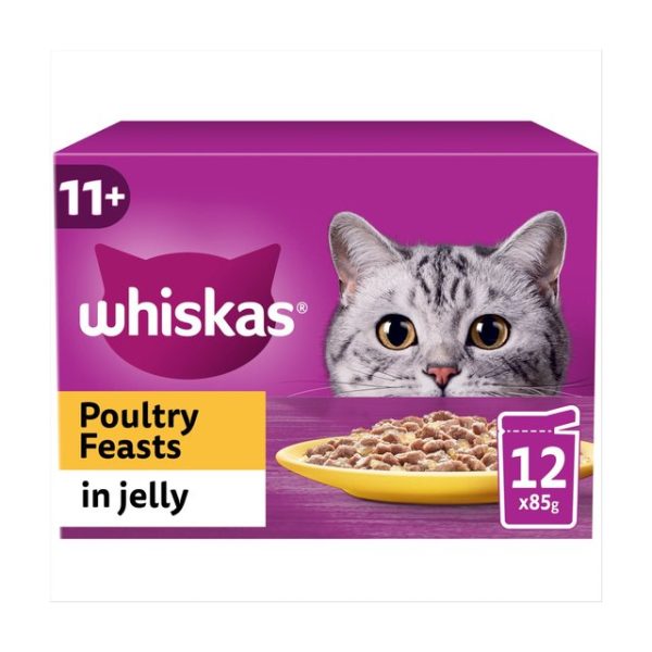 Whiskas Senior 11+ Poultry Feasts Pouches in Jelly 12 x 85g