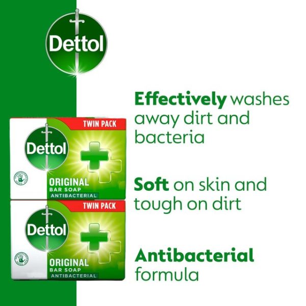 Dettol Antibacterial Bar Soap Original with Moisturising Agents 2 x 100g