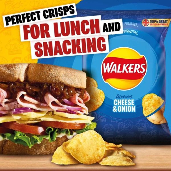 Walkers Cheese & Onion Multipack Crisps 6 x 25g