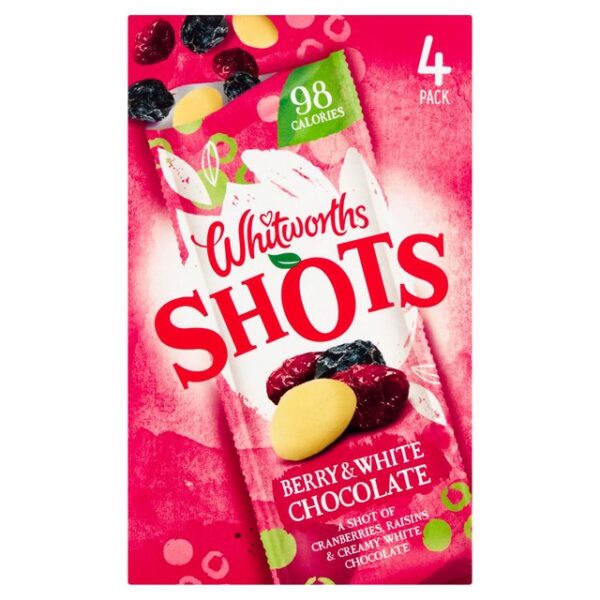 Whitworths Berry & White Chocolate Shots 4x25g