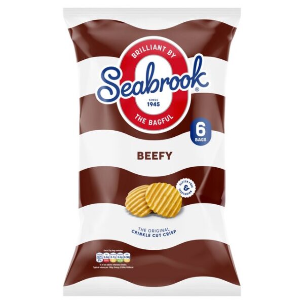 Seabrook Beefy Crisps 6pk