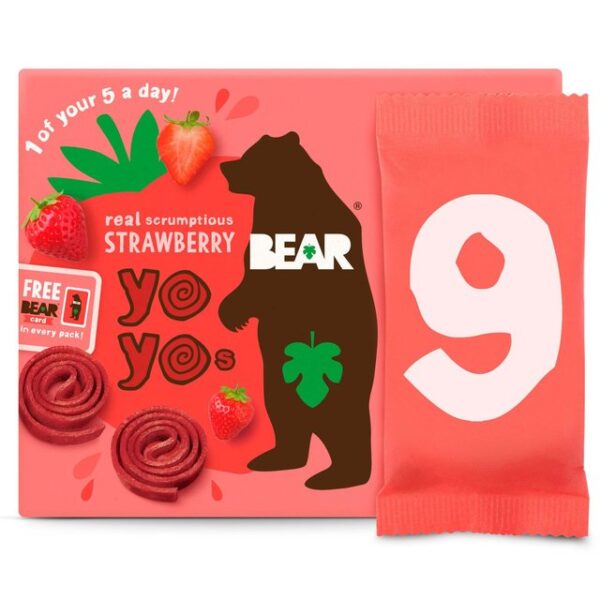 BEAR Yoyos Strawberry Family Pack 9 x 20g