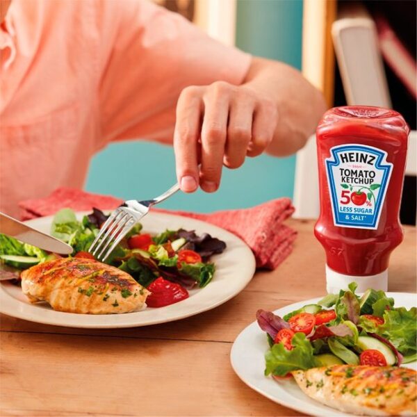 Heinz Tomato Ketchup 50% Less Sugar And Salt 605ml