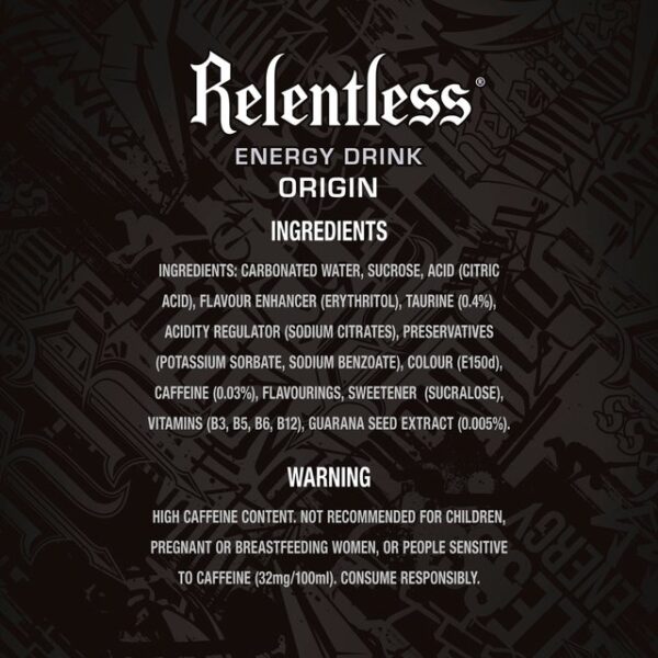 Relentless Origin 4 Pack 4 X 500ml