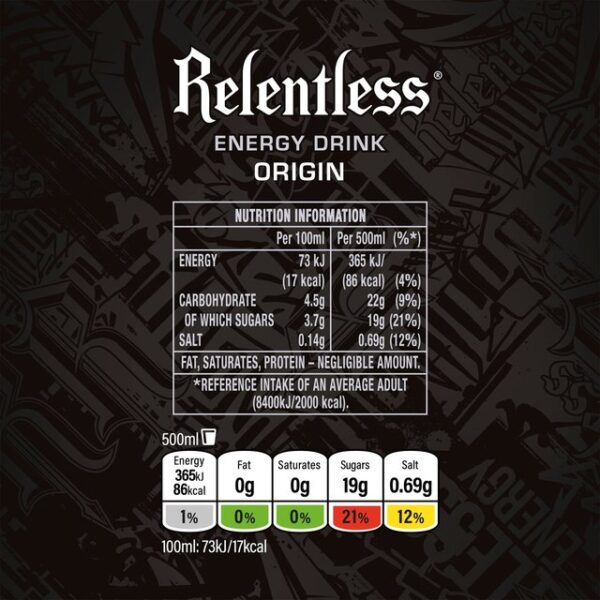 Relentless Origin 4 Pack 4 X 500ml