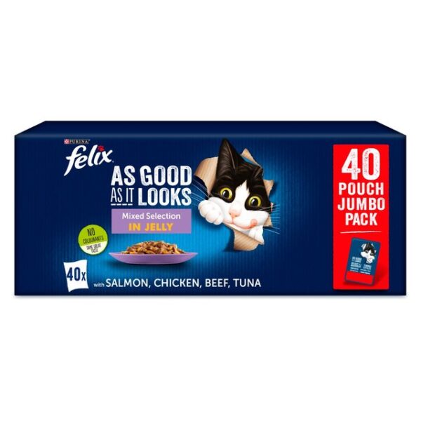 Felix As Good As It Looks Mixed Selection in Jelly Wet Cat Food 40 x 100g