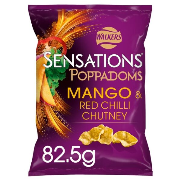 Walkers Sensations Mango  Red Chilli Chutney Poppadoms 82.5g