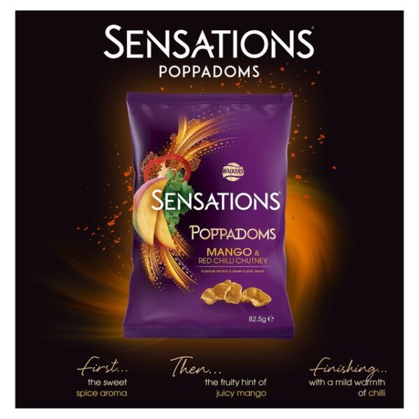 Walkers Sensations Mango  Red Chilli Chutney Poppadoms 82.5g