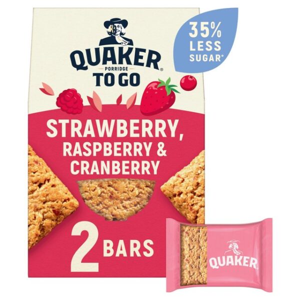 Quaker Porridge to Go Mixed Berries Breakfast Bars 2 x 55g