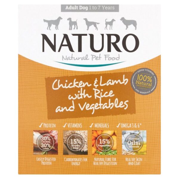 Naturo Adult Dog Chicken, Lamb & Rice With Vegetables 400g