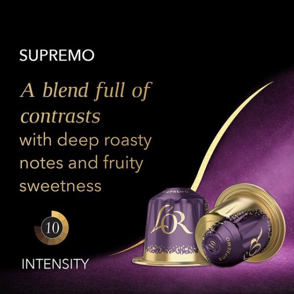 L'OR Espresso Supremo Coffee Pods x10 Intensity 10 52g