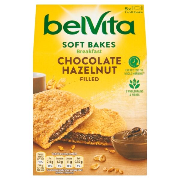 BelVita Breakfast Biscuits Soft Bakes Chocolate Filled 5 Pack 5 x 50g